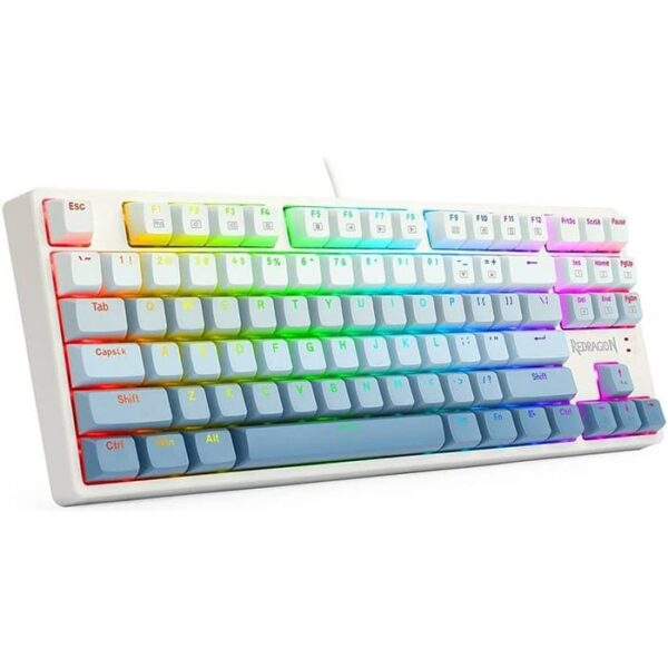 REDRAGON K645W Wired RGB CASS USB Mechanical Gaming Keyboard, Blue Switch DIY LED Backlit 87 Keys, White - Image 4