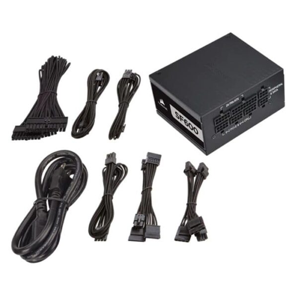 CORSAIR SF Series SF600, 600 Watt 80 PLUS Platinum Certified High Performance SFX PSU - Image 4