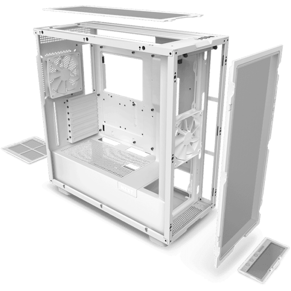 NZXT H7 V1 Flow ATX White Mid Tower Gaming Case - Image 4