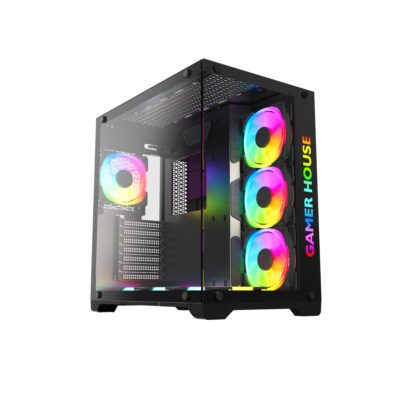 Gamer House 7 RGB Fan Gaming Computer Case, BLACK